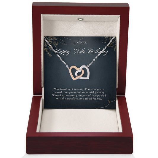 30th Birthday Interlocking Hearts Necklace