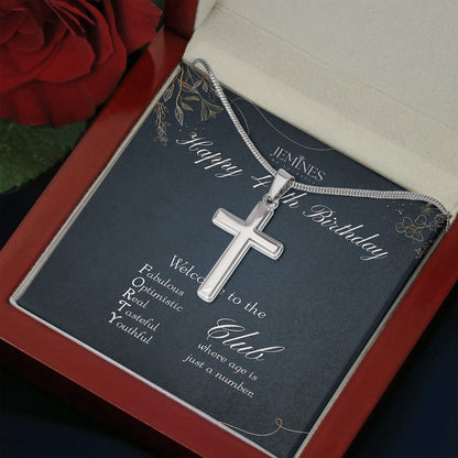 40th Birthday Artisan Crafted Cross Necklace