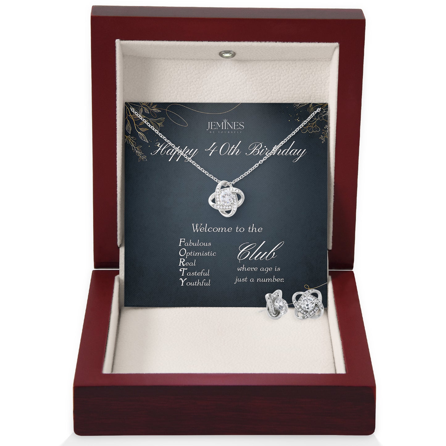 40th Birthday Love Knot Set Necklace Gifts