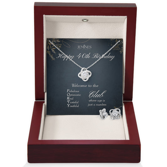 40th Birthday Love Knot Set Necklace Gifts