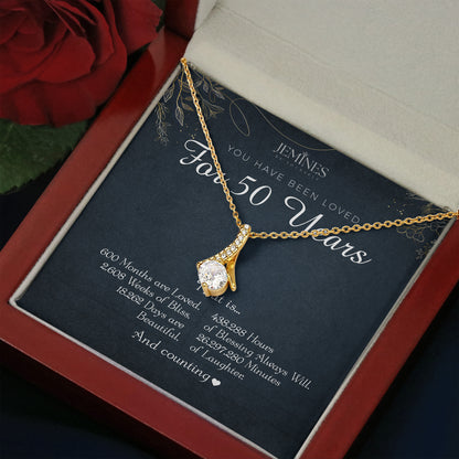 50th Birthday Alluring Beauty Gold Necklace