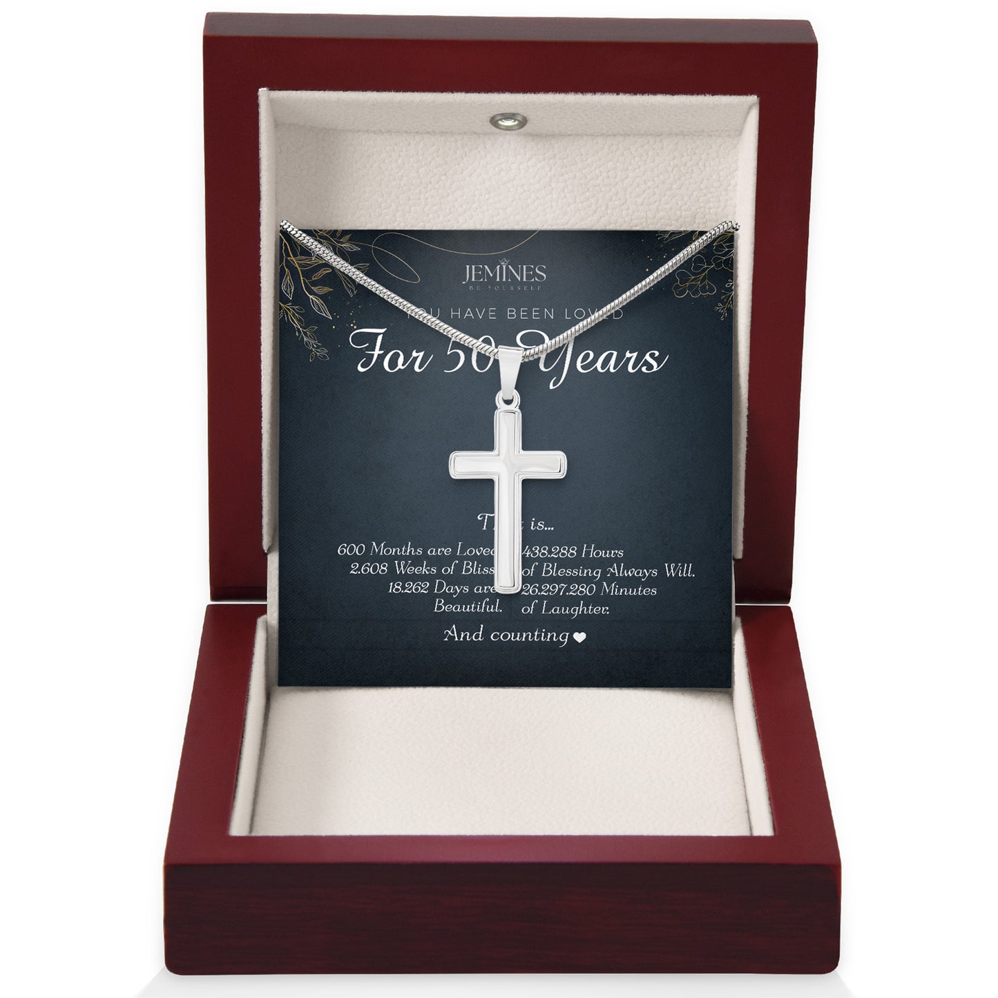 50th Birthday Artisan Crafted Cross Necklace
