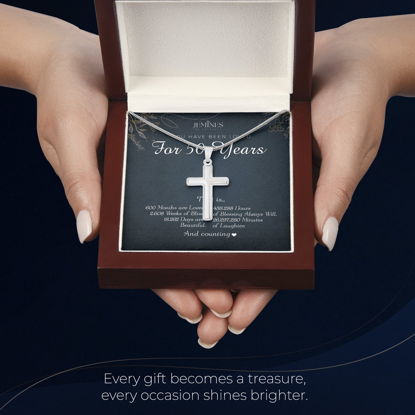 50th Birthday Artisan Crafted Cross Necklace