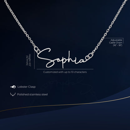 50th Birthday Custom Signature Name Necklace