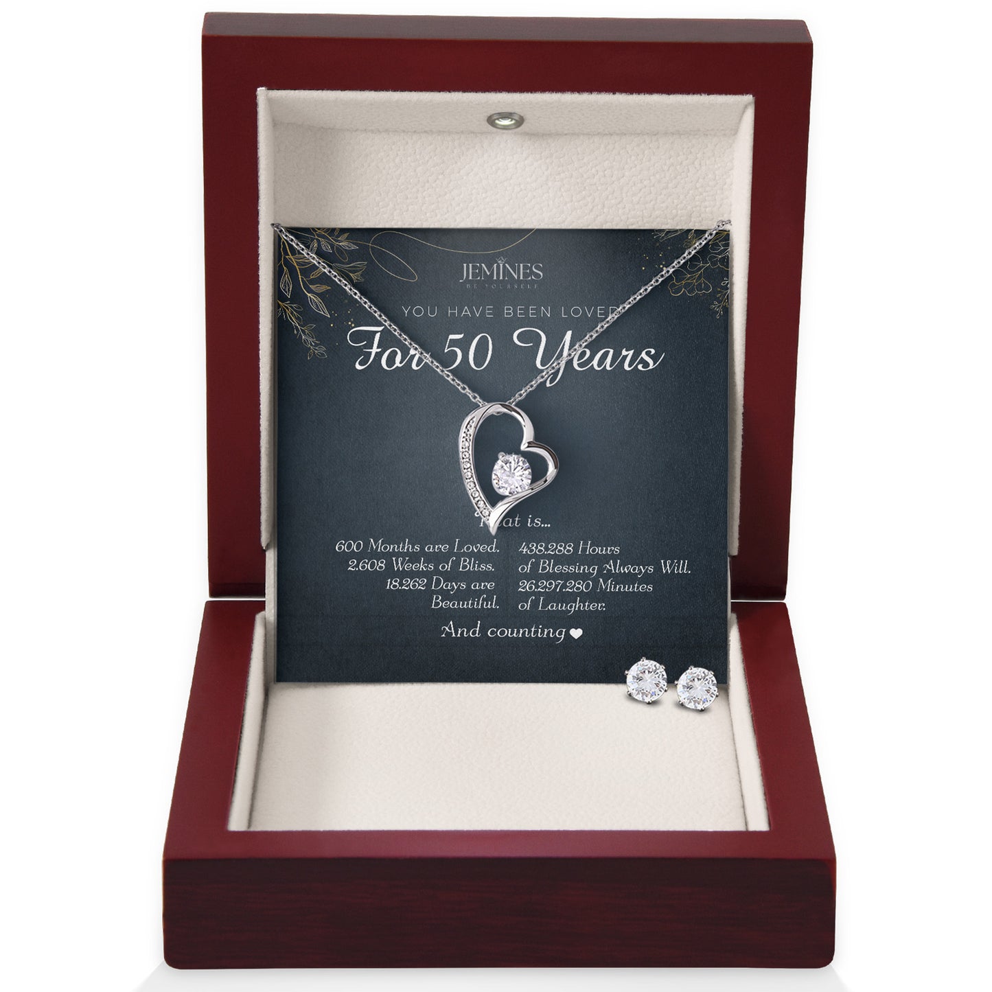 50th Birthday Forever Love Set Necklace