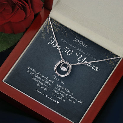 50th Birthday Lucky In Love Necklace Gifts