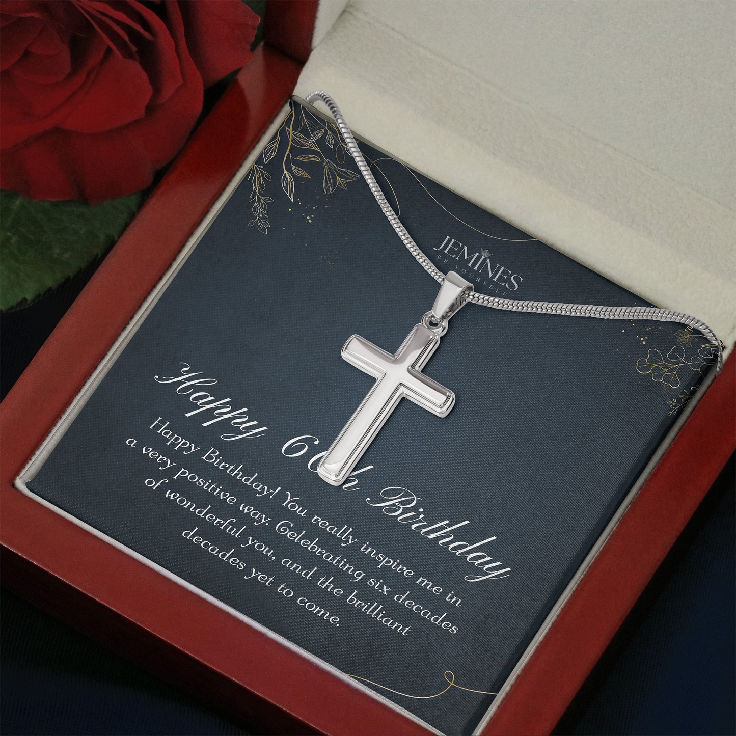 60th Birthday Artisan Crafted Cross Necklace