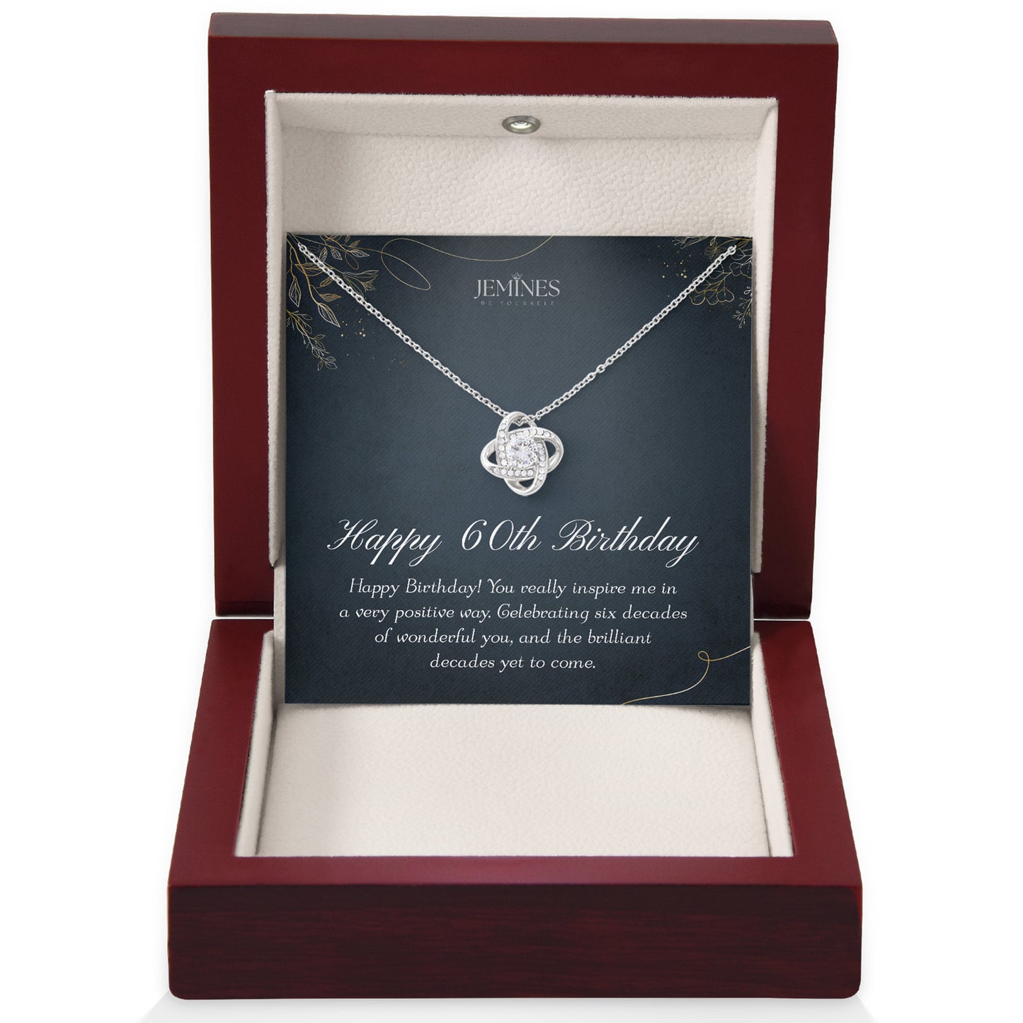 60th Birthday Love Knot Necklace Gifts