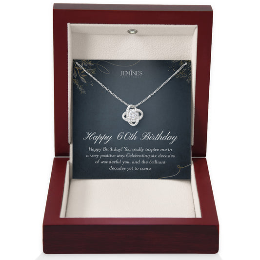 60th Birthday Love Knot Necklace Gifts