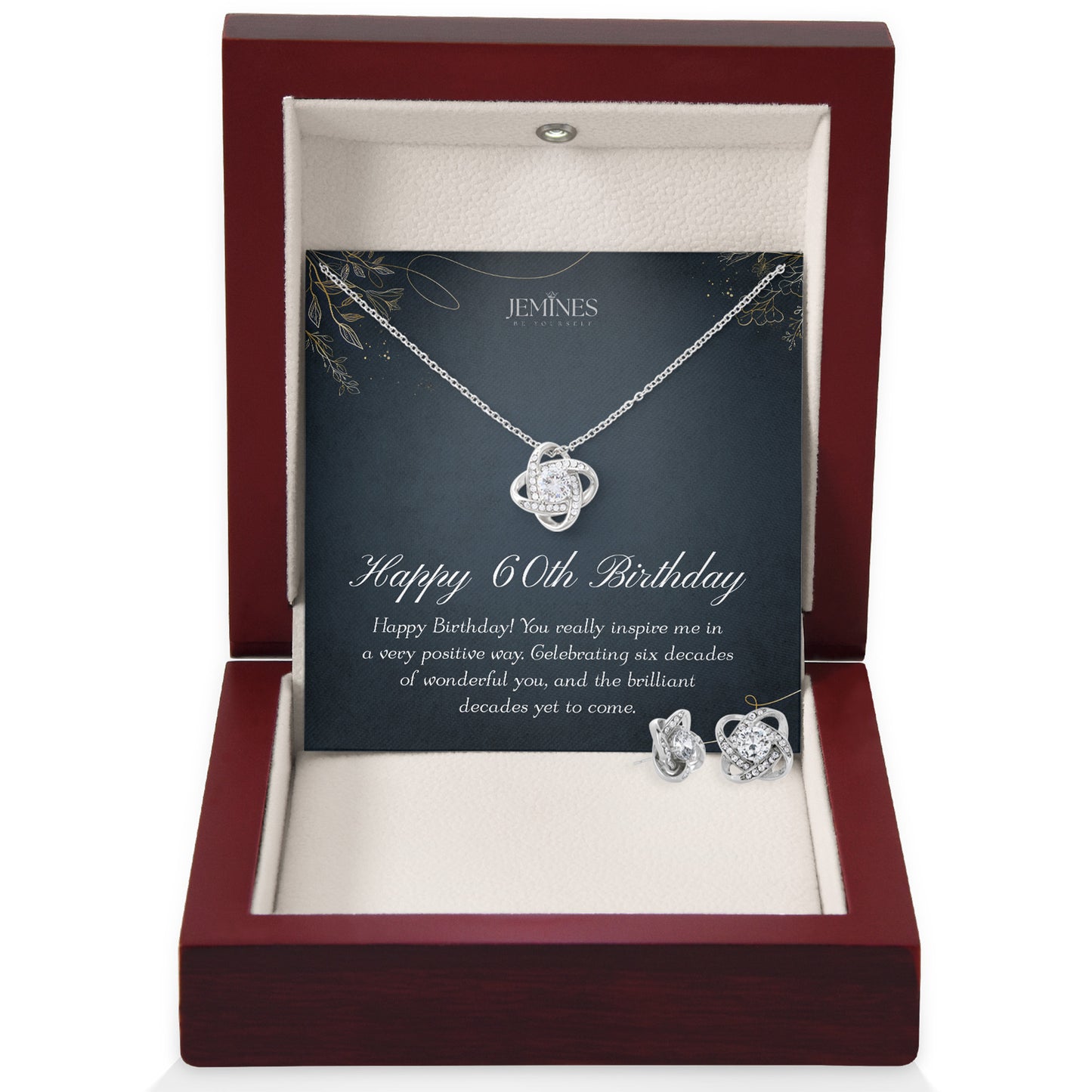 60th Birthday Love Knot Set Necklace Gifts