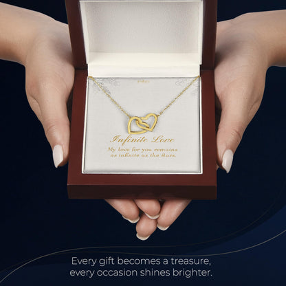 Interlocking Heart Gold Necklace Elegant Gifts