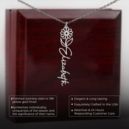 April Birth Flower Necklace Custom Gifts