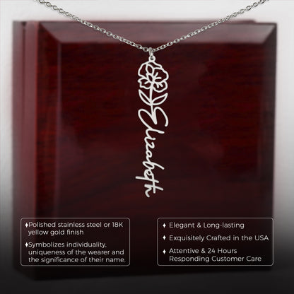 August Birth Flower Necklace Custom Gifts
