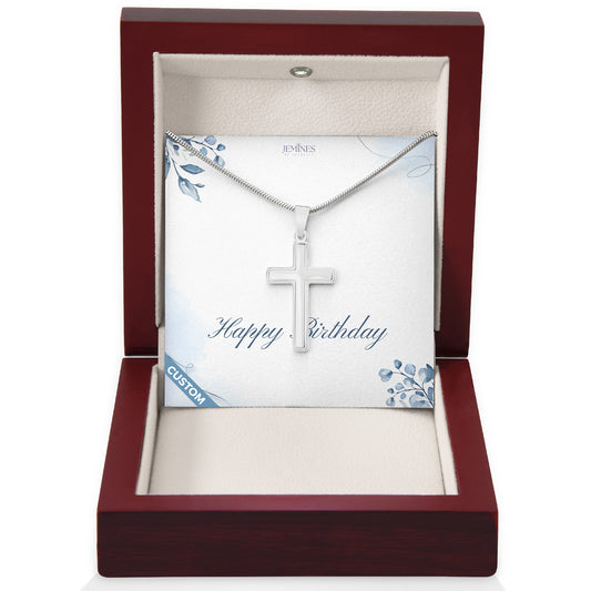 Birthday Artisan Cross Necklace Custom Gifts