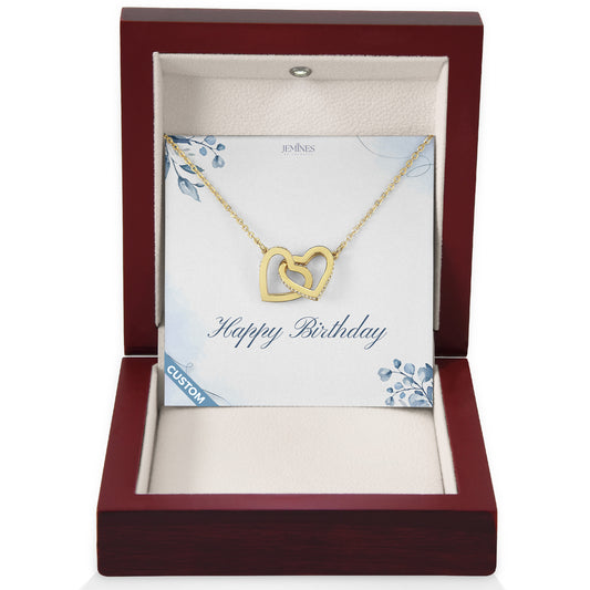 Birthday Interlocking Gold Necklace Custom Gifts