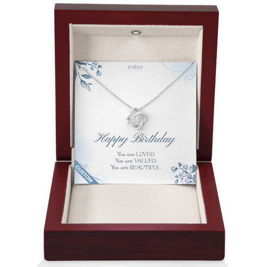 Birthday Love Knot Necklace Custom Gifts