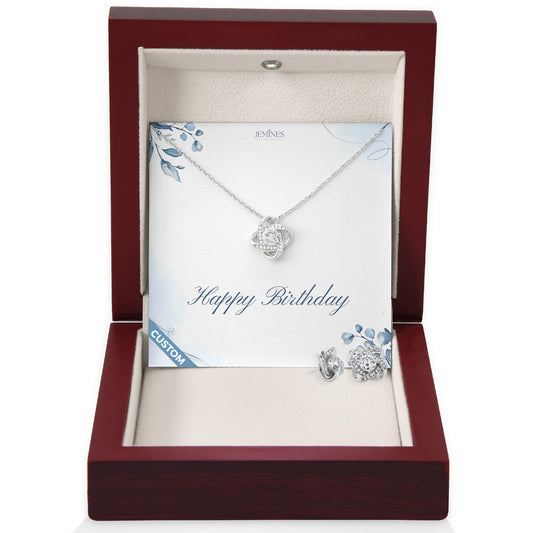 Birthday Love Knot Set Necklace Custom Gifts