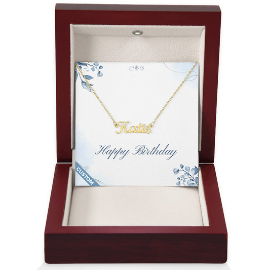 Birthday Name Gold Necklace Custom Gifts