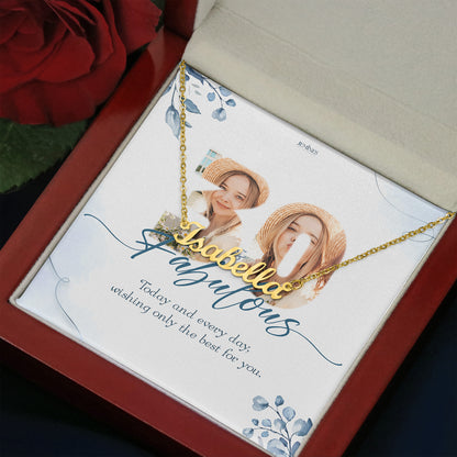 30th Birthday Name Gold Necklace Custom Gifts