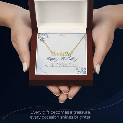 Birthday Name Gold Necklace Custom Gifts