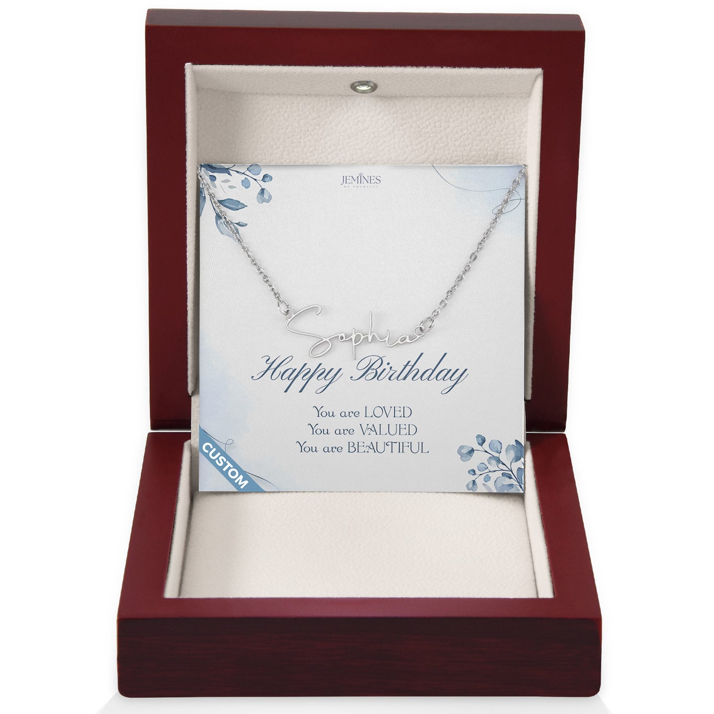 Birthday Signature Name Necklace Custom Gifts