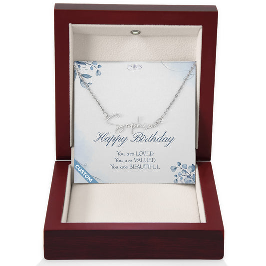 Birthday Signature Name Necklace Custom Gifts