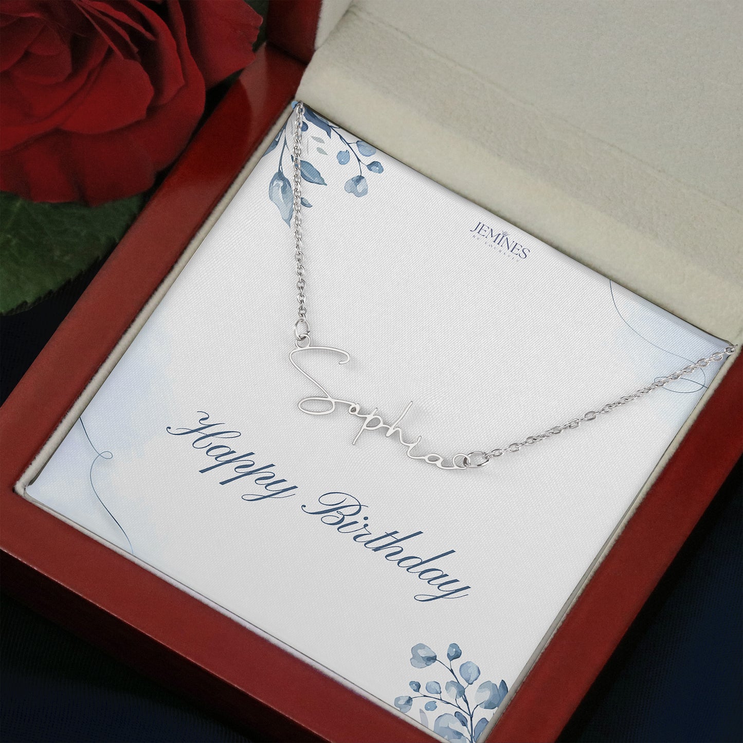 Birthday Signature Name Necklace Custom Gifts