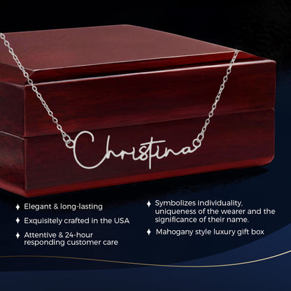 60th Birthday Signature Name Necklace Custom Gifts