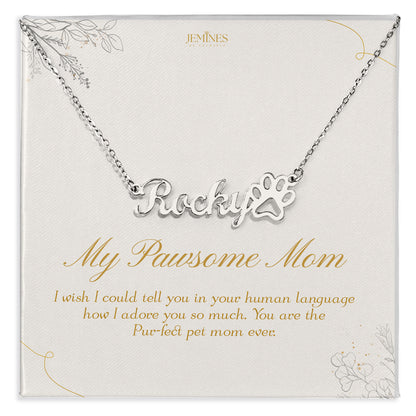 Custom Name Paw Print Necklace Elegant Gifts