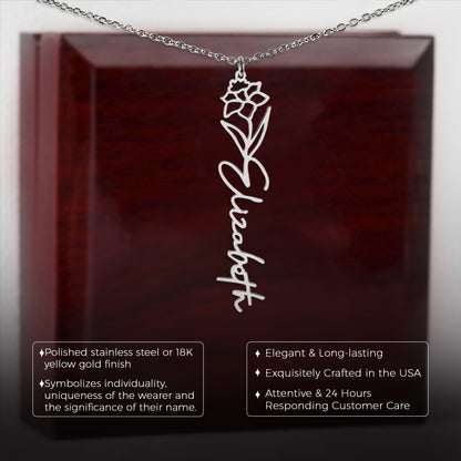 December Birth Flower Necklace Custom Gifts