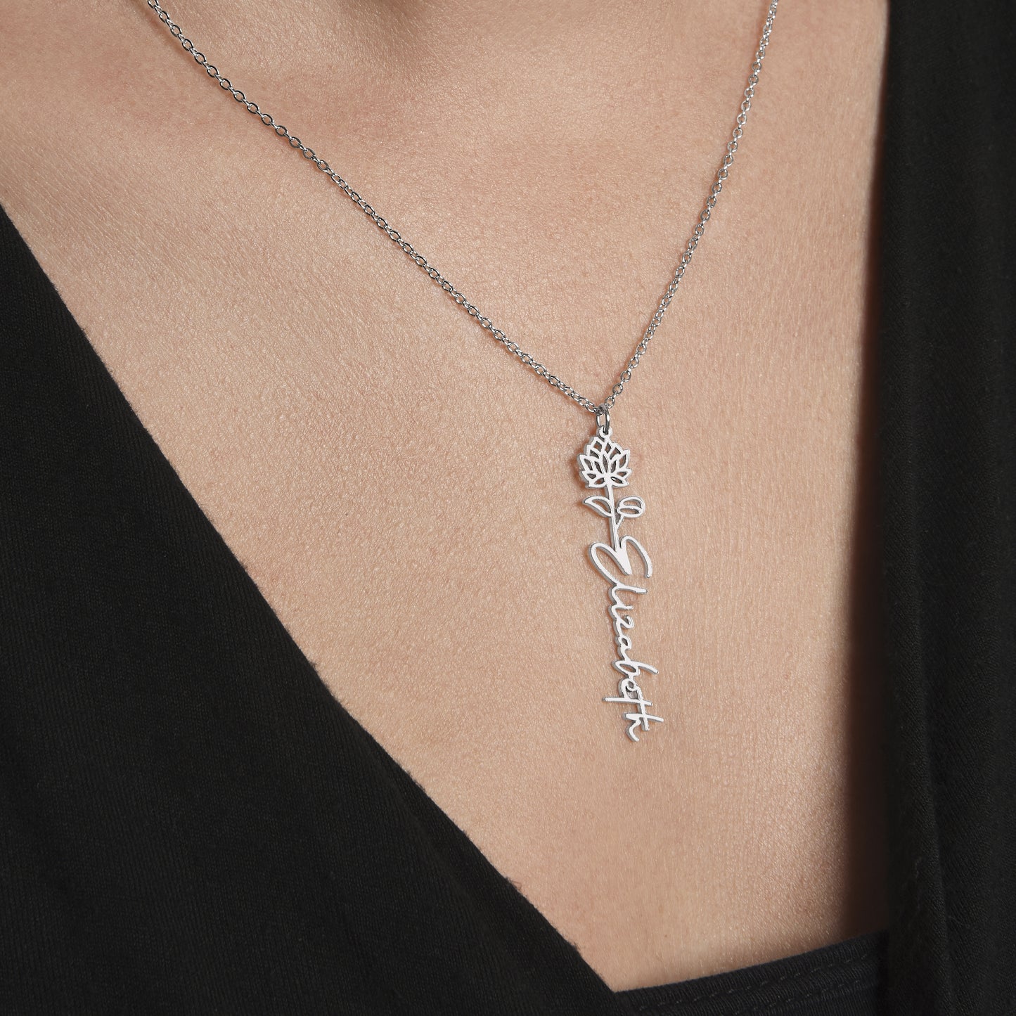 July Birth Flower Necklace Custom Gifts