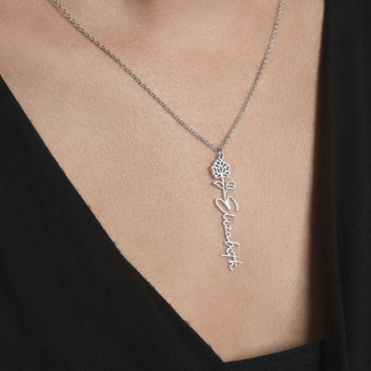 July Birth Flower Necklace Custom Gifts