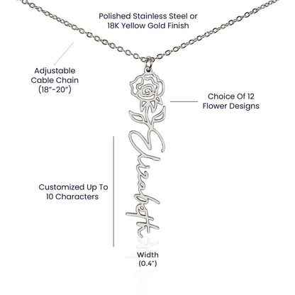 June Birth Flower Necklace Custom Gifts