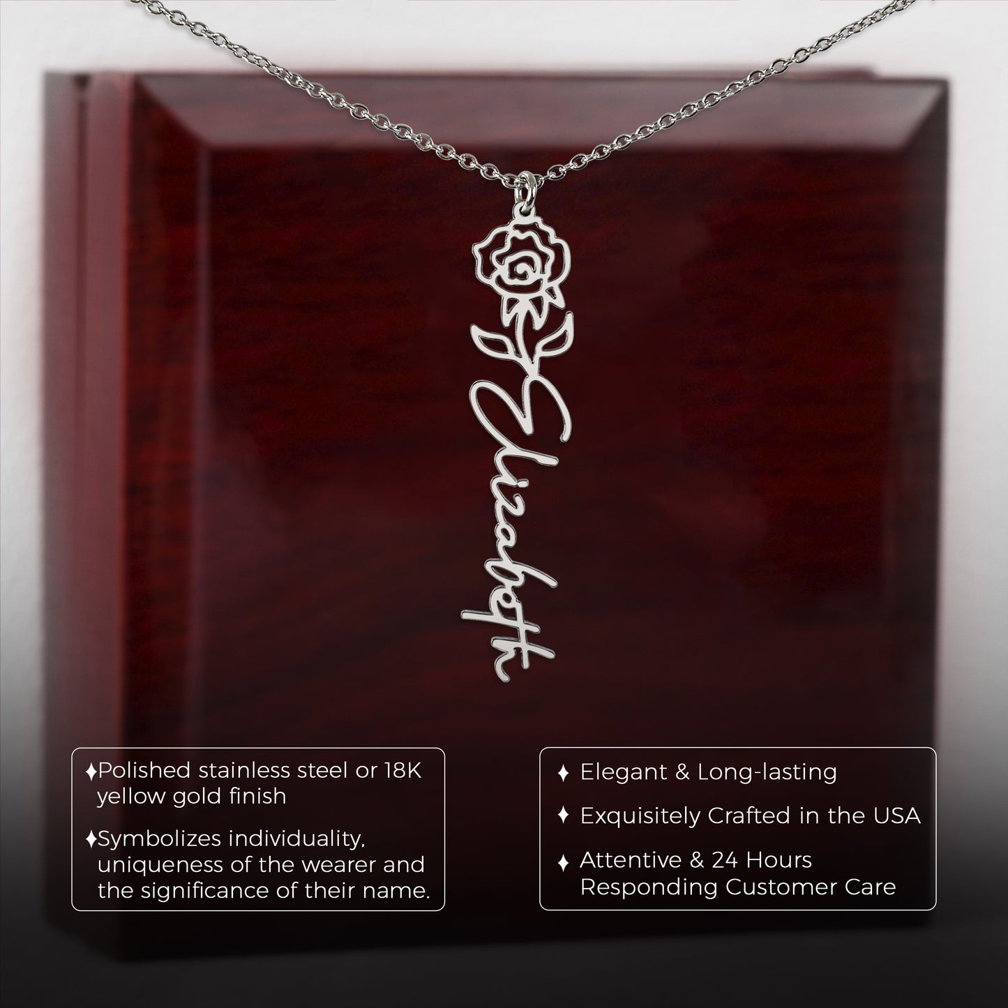 June Birth Flower Necklace Custom Gifts