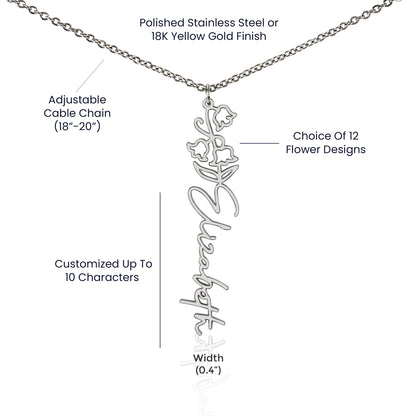 May Birth Flower Necklace Custom Gifts
