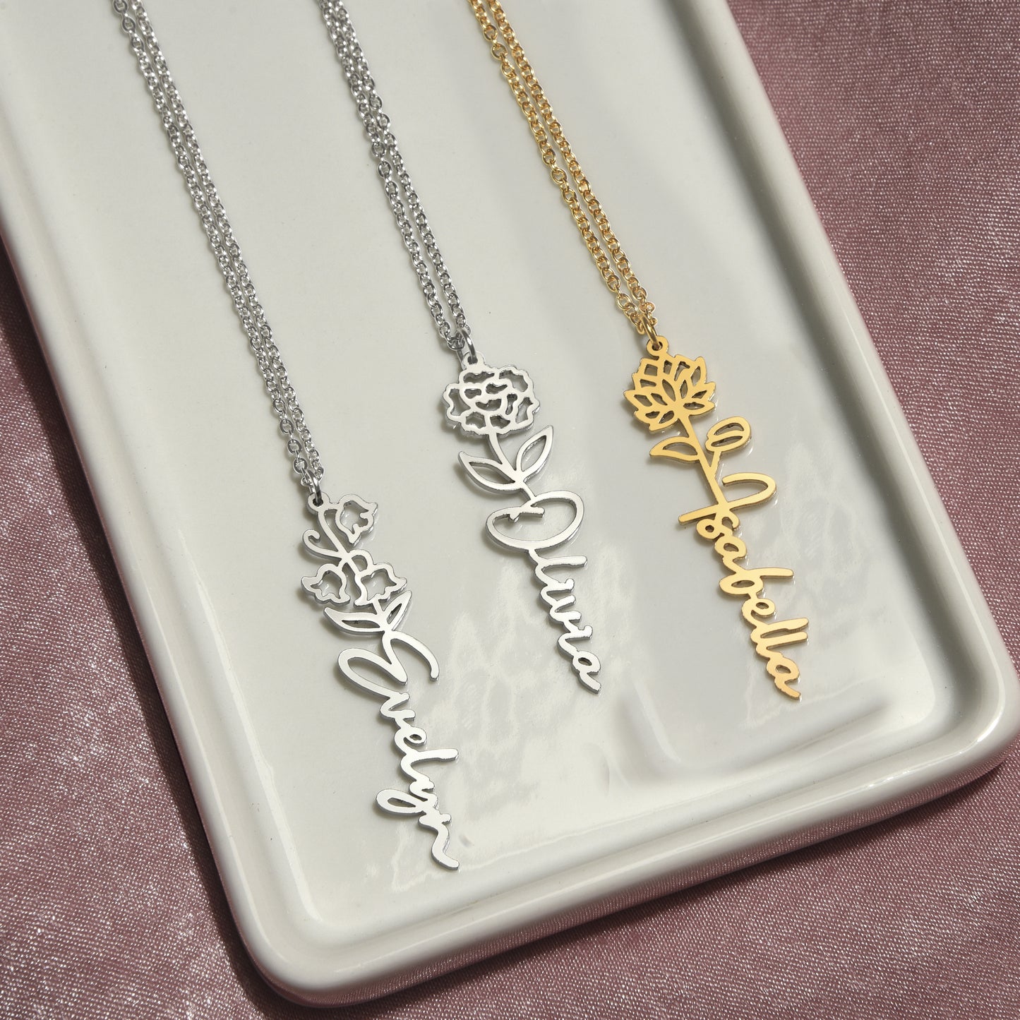 May Birth Flower Necklace Custom Gifts