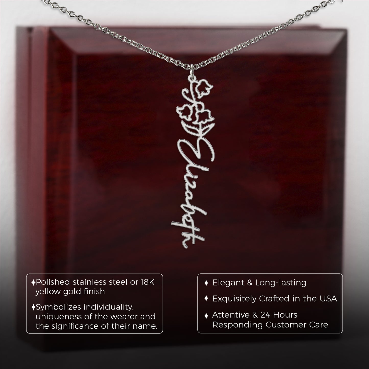 May Birth Flower Necklace Custom Gifts
