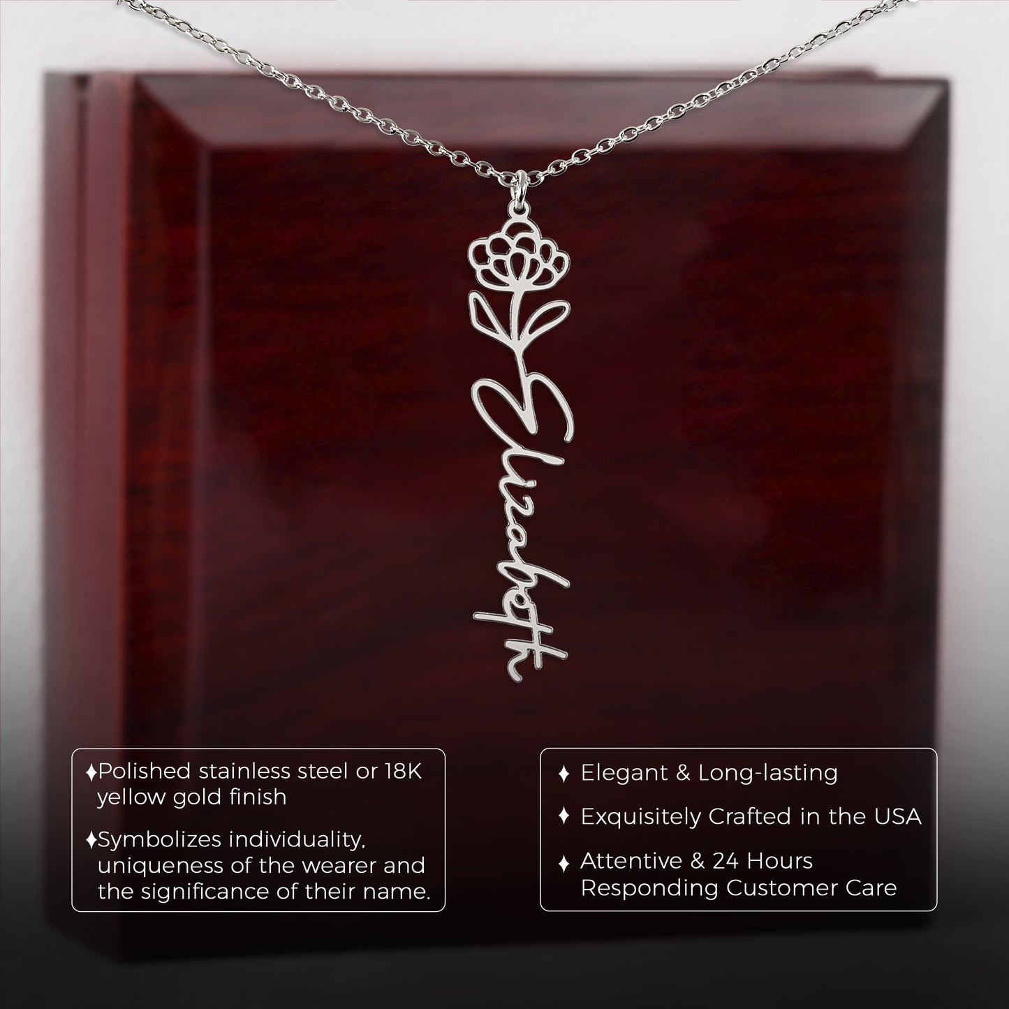 November Birth Flower Necklace Custom Gifts