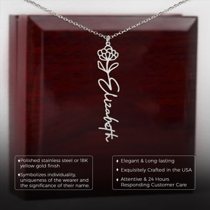 November Birth Flower Necklace Custom Gifts