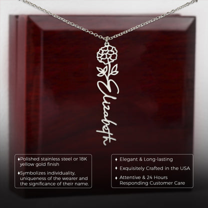 October Birth Flower Necklace Custom Gifts