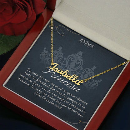 Princesa Custom Name Gold Necklace Elegant Gifts
