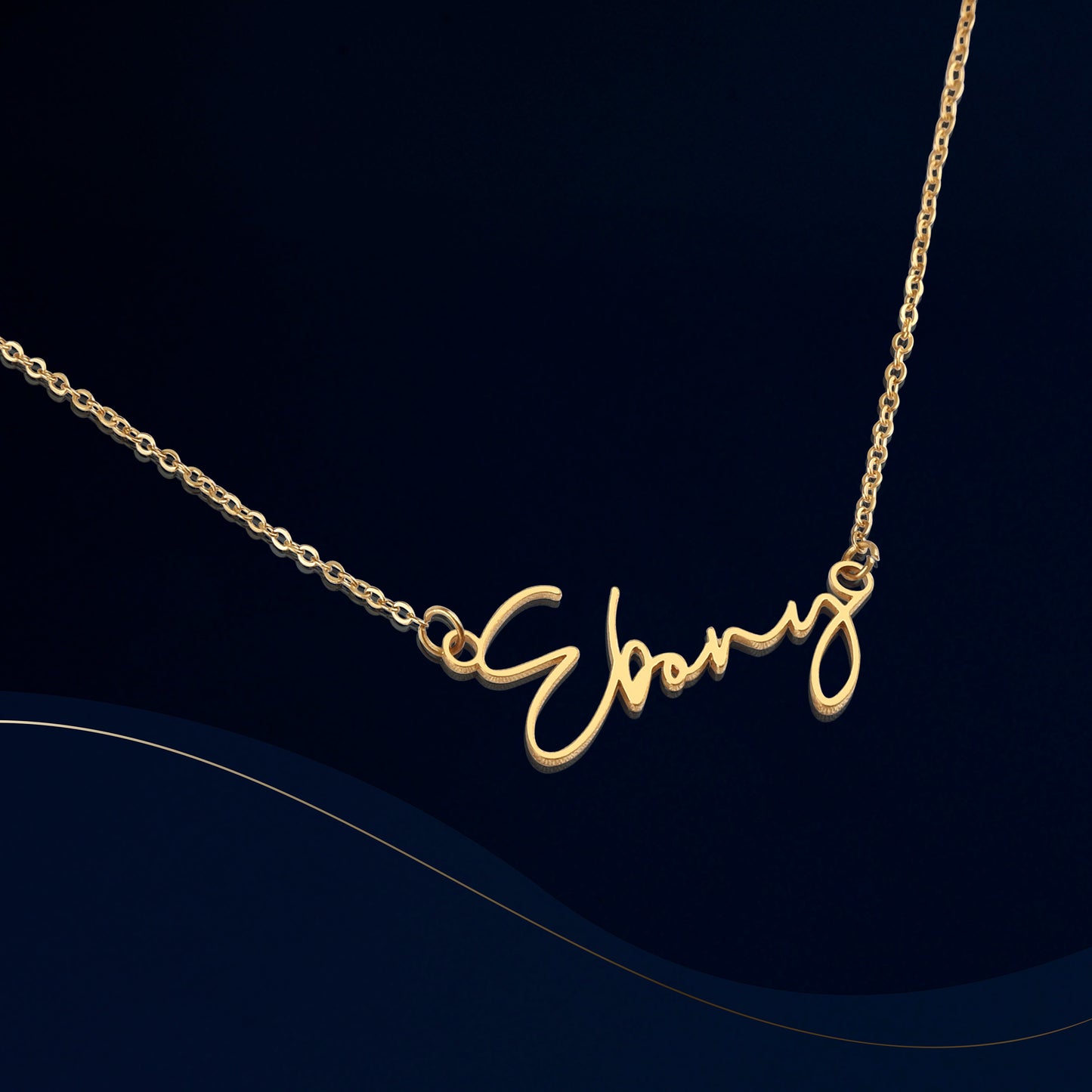 Princesa Custom Signature Name Gold Necklace