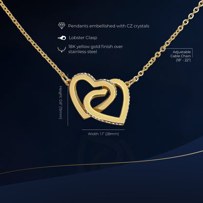 Princesa Interlocking Hearts Gold Necklace