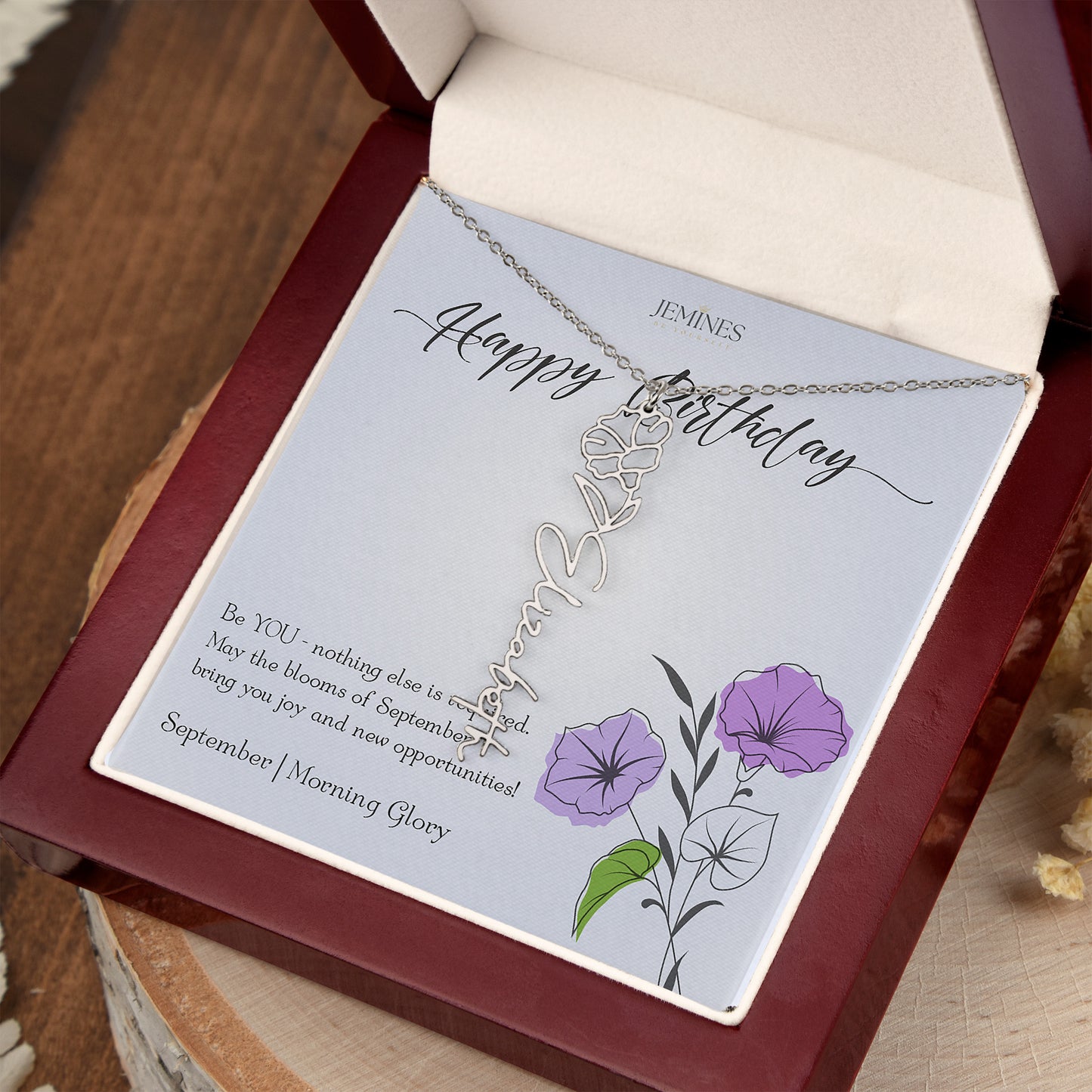 September Birth Flower Necklace Custom Gifts