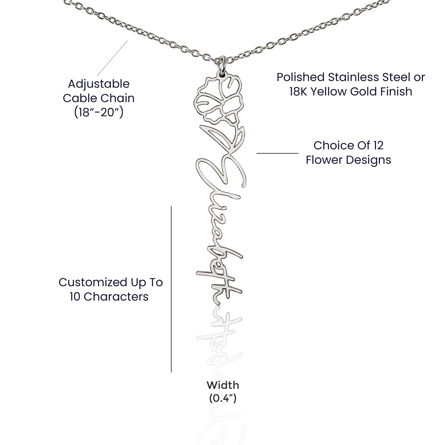 September Birth Flower Necklace Custom Gifts
