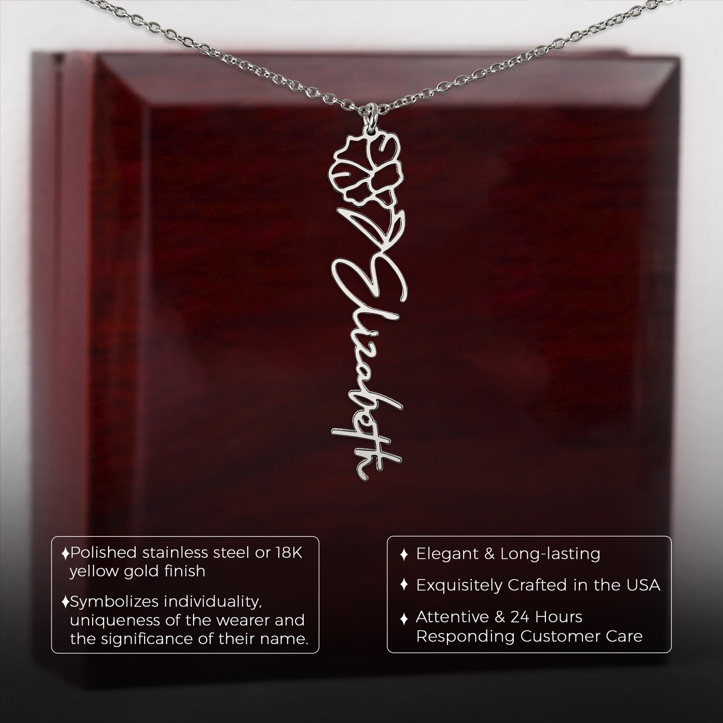 September Birth Flower Necklace Custom Gifts