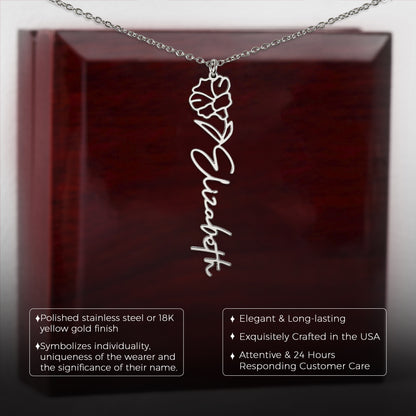 September Birth Flower Necklace Custom Gifts