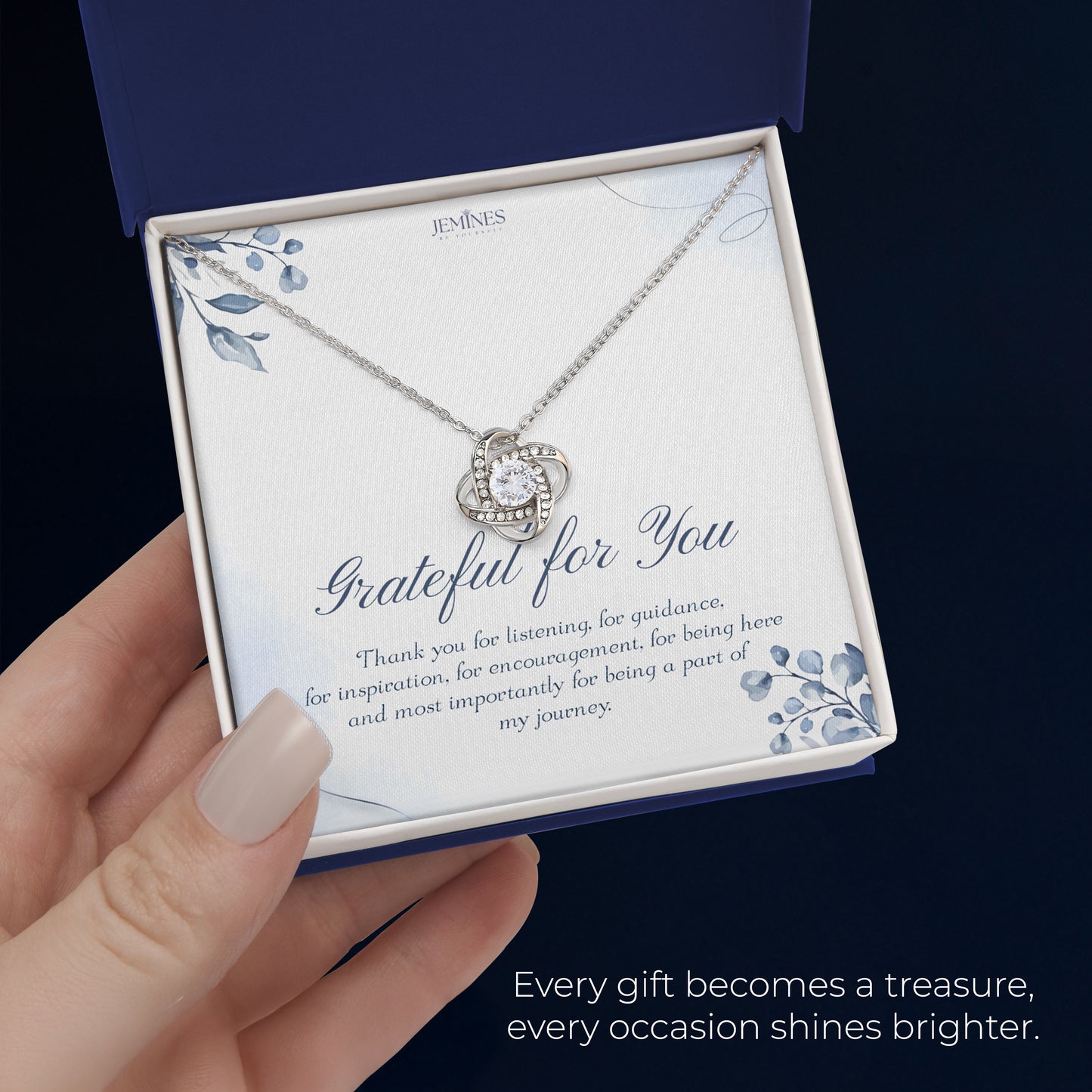 Thank You Love Knot Necklace Elegant Gifts
