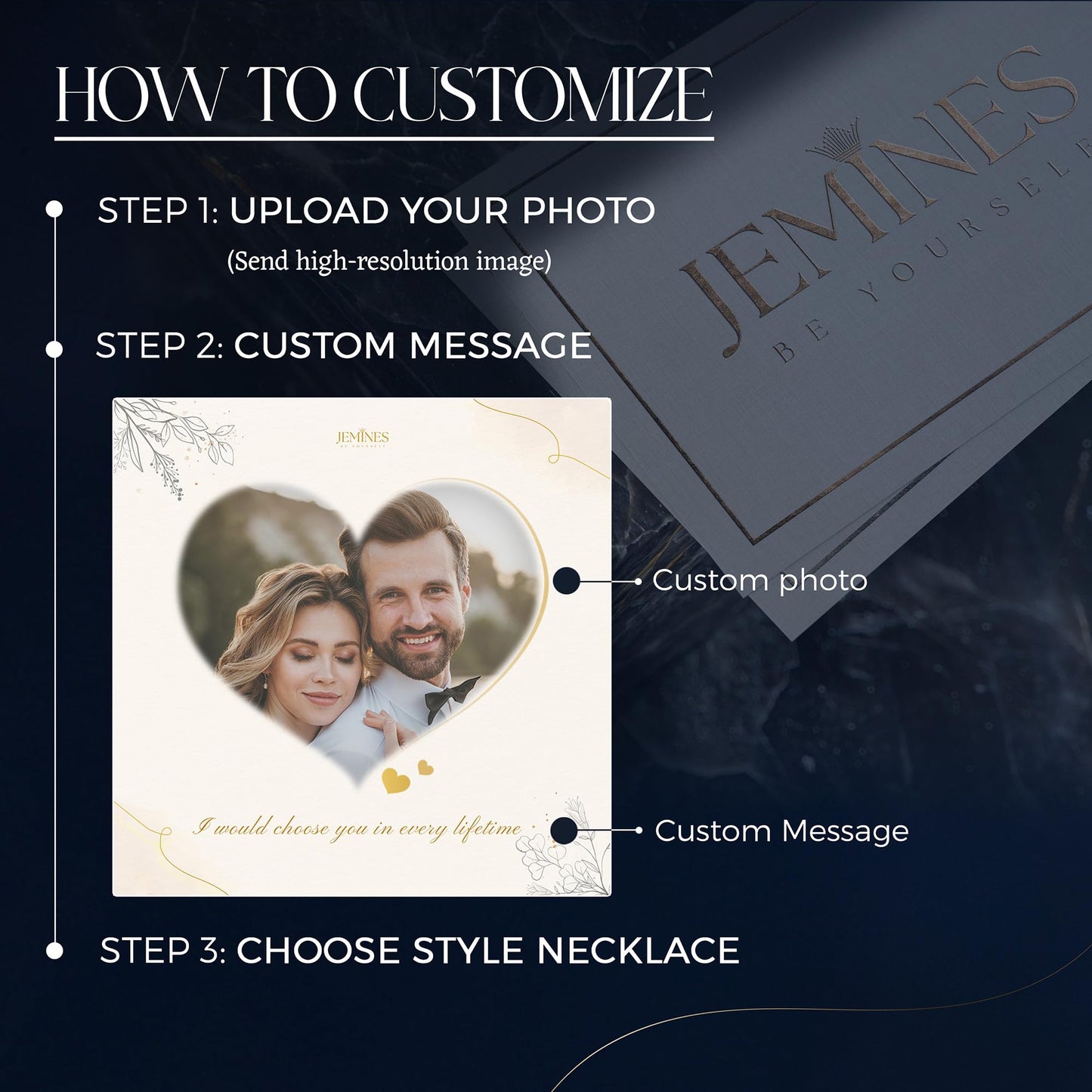 Necklace with Custom Message Card Elegant Gifts