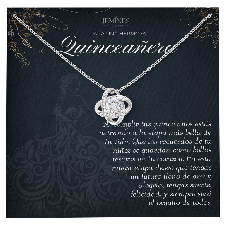 JEMINES 15th Birthday Quinceanera Love Knot Necklace